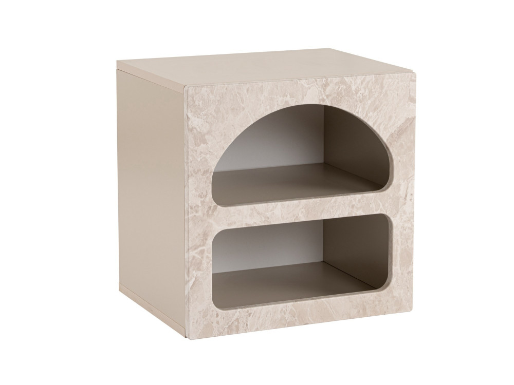 Lorin" wooden bedside table 50 x 40 x 50 cm - travertine marble