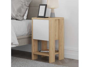 Ema" wooden bedside table 30 x 30 x 55 cm - Sapphire oak 2