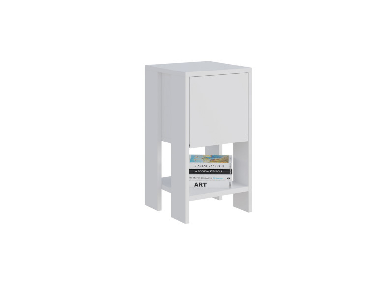 Ema" wooden bedside table 30 x 30 x 55 cm - White