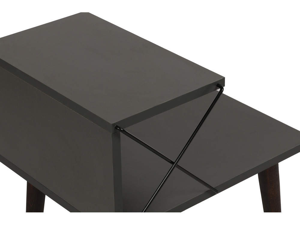 Cross" wooden bedside table 50 x 40 x 55 cm - Anthracite