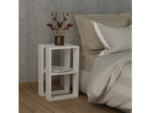 Lonie" wooden bedside table 30 x 30 x 55 cm - White 2