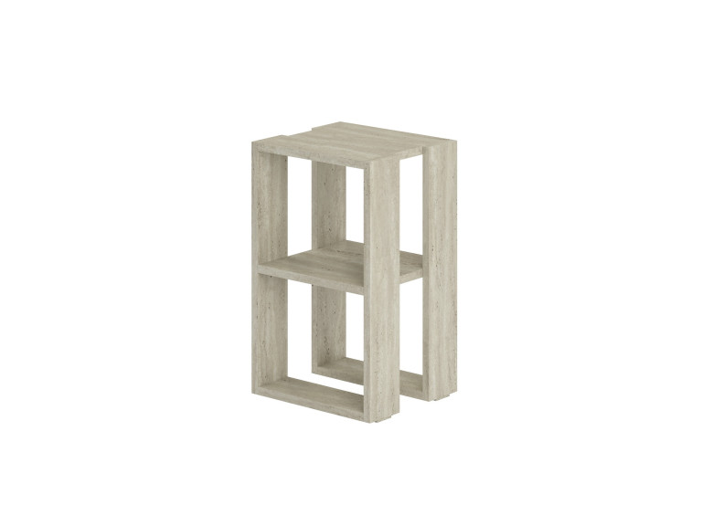 Lonie" wooden bedside table 30 x 30 x 55 cm - Travertine