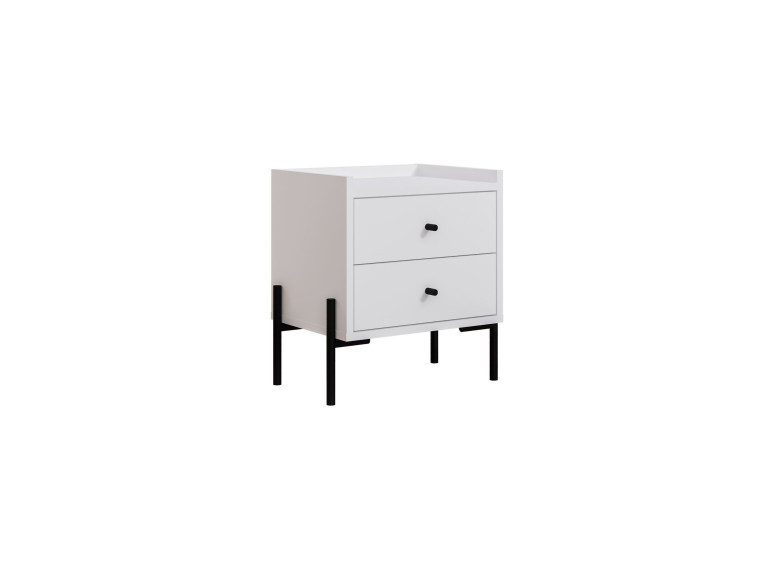Malta" wooden bedside table - 45 x 35 x 52 cm - White