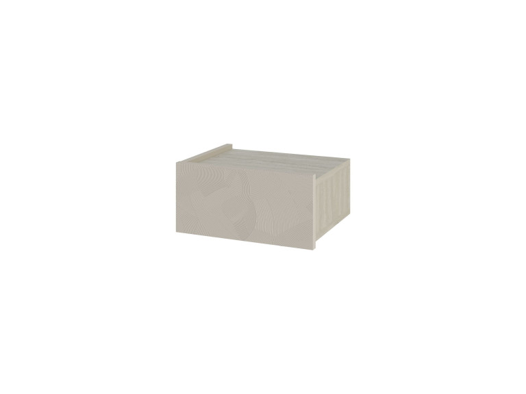 Onda" bedside table with LED lighting in wood - 38 x 31 x 18 cm - Beige