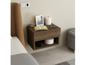 Ribes" wooden bedside table - 45 x 32 x 29 cm - Brown 2