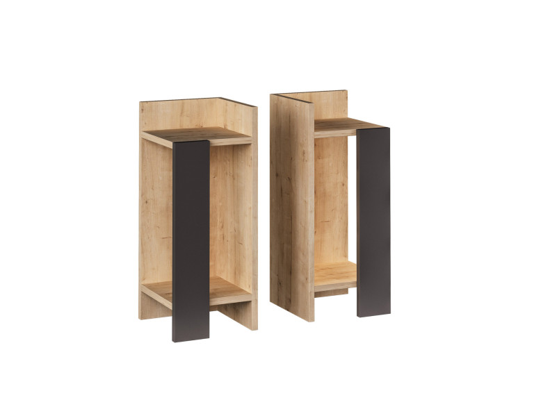 Set of 2 "Elos" wooden bedside tables - 25 x 27 x 60 cm - Brown