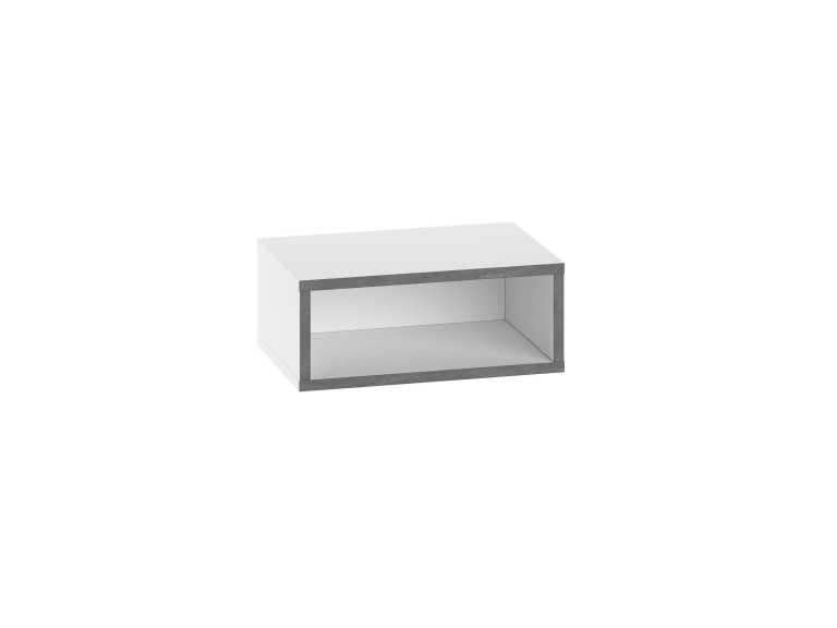 Brik" bedside table with LED lighting in wood - 45 x 30 x 18 cm - White