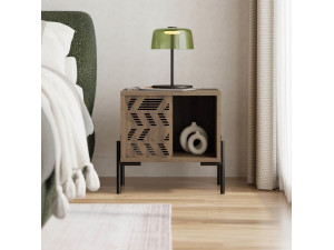 Dionysos" wooden bedside table - 45 x 40 x 47 cm - Brown 2