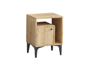 Nuno" wooden bedside table - 40 x 35 x 55 cm - Beige