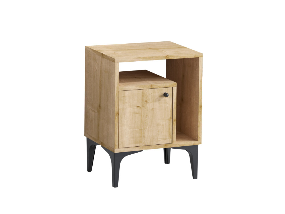 Nuno" wooden bedside table - 40 x 35 x 55 cm - Beige