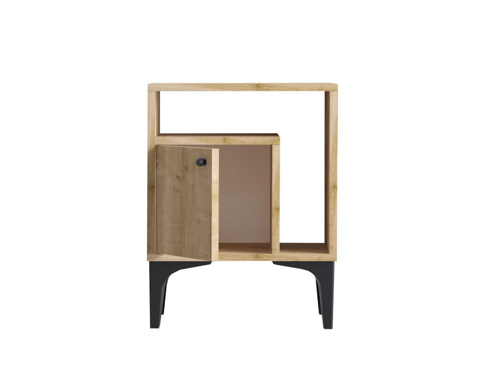 Nuno" wooden bedside table - 40 x 35 x 55 cm - Beige