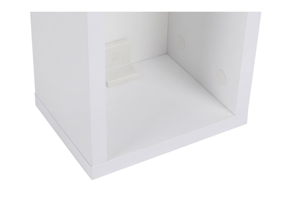 Turra" wooden bedside table - 20 x 15 x 65 cm - White
