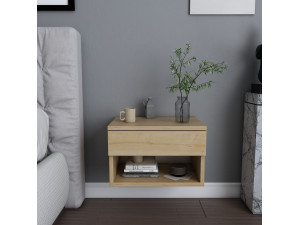 Jamot" wooden bedside table - 45 x 29 x 32 cm - Beige 2