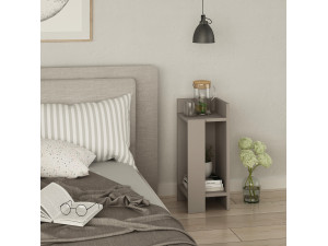 Elos Right" wooden bedside table - 25 x 27 x 60 cm - Light mocha brown 2