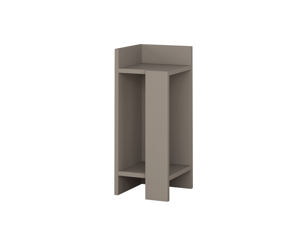 Elos Left" wooden bedside table - 25 x 27 x 60 cm - Light mocha brown