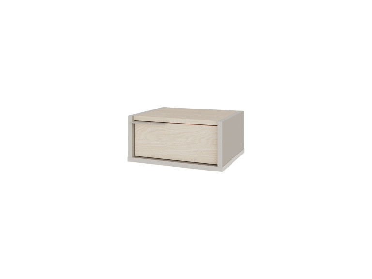 Eco" wall-mounted wooden bedside table - 40 x 30 x 19 cm - Sandstone