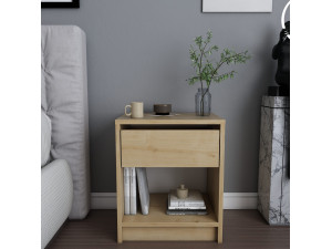 Sheridan" wooden bedside table - 45 x 40 x 53 cm - Beige 2