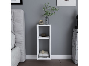 Sault" wooden bedside table - 23 x 22 x 60 cm - White 2
