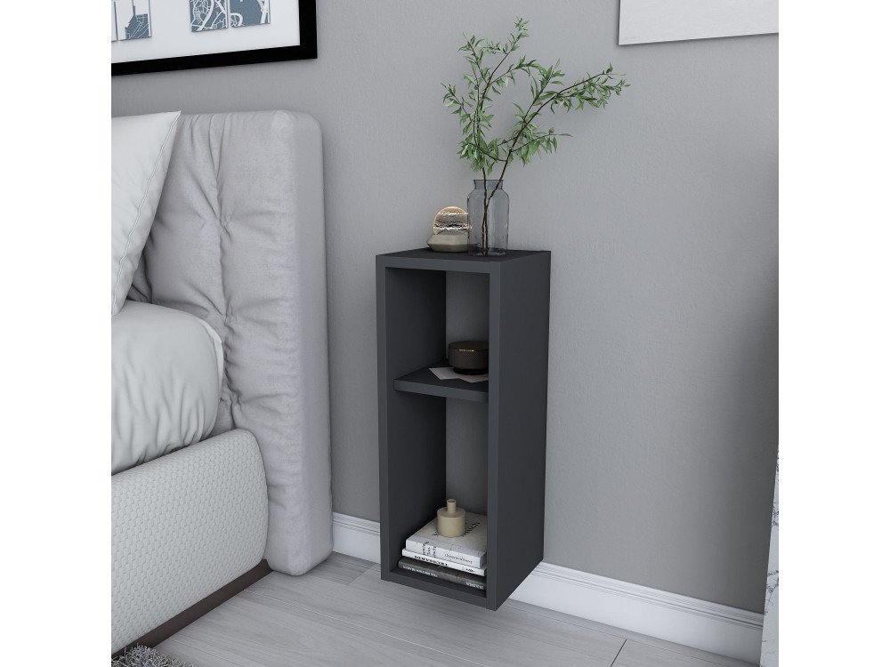 Sault" wooden bedside table - 23 x 22 x 60 cm - Anthracite grey