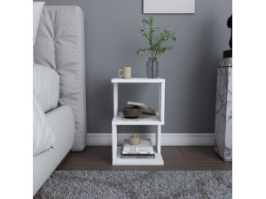 Carter" wooden bedside table - 30 x 30 x 49 cm - White 2