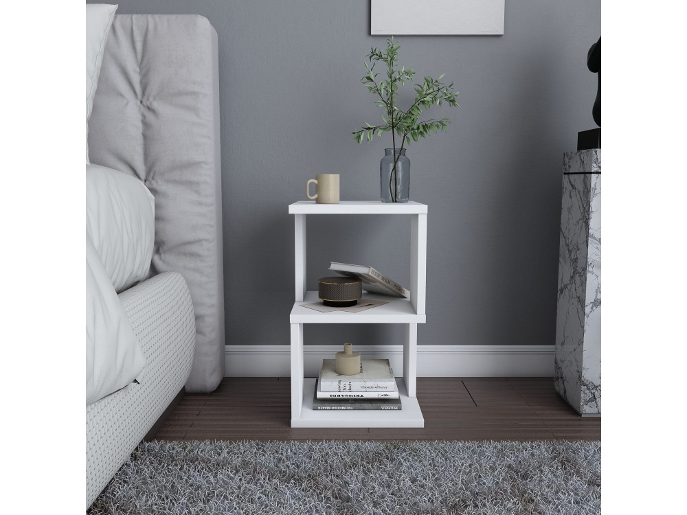 Carter" wooden bedside table - 30 x 30 x 49 cm - White