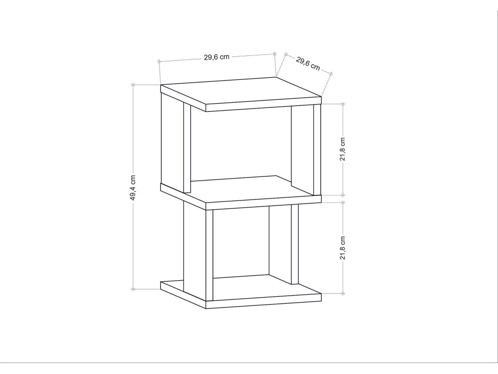 Carter" wooden bedside table - 30 x 30 x 49 cm - White