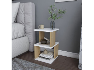 Carter" wooden bedside table - 30 x 30 x 49 cm - White 2