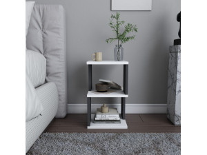 Carter" wooden bedside table 29.6 x 29.6 x 49.4 cm - White 2
