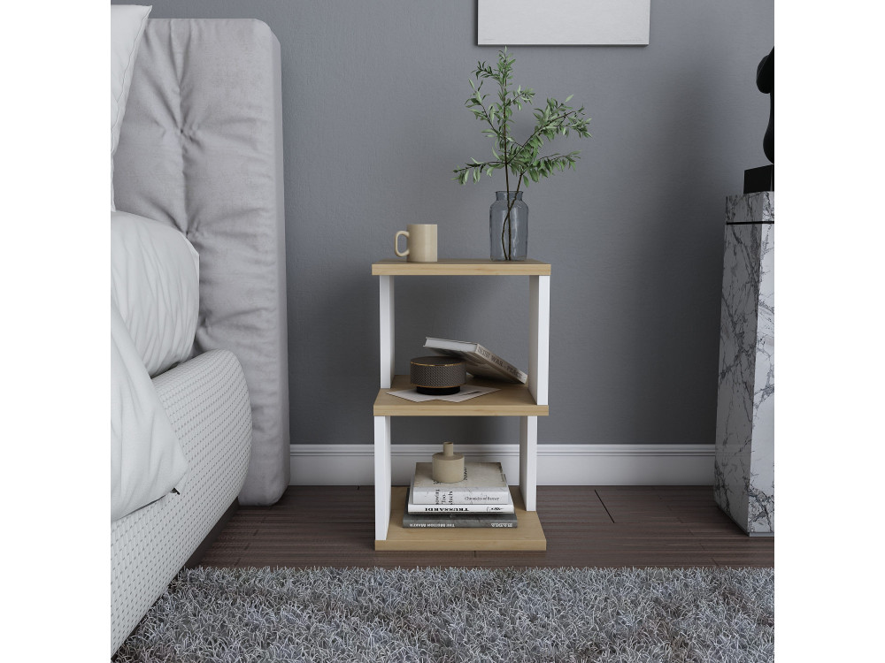 Carter" wooden bedside table 29.6 x 29.6 x 49.4 cm - Oak