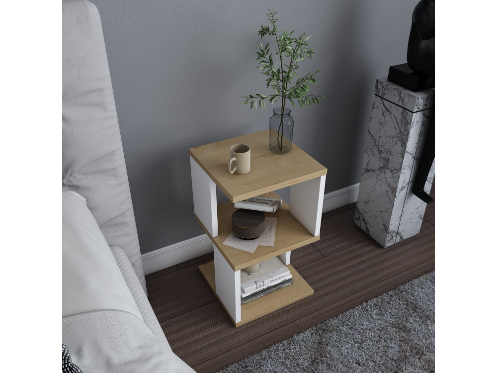 Carter" wooden bedside table 29.6 x 29.6 x 49.4 cm - Oak