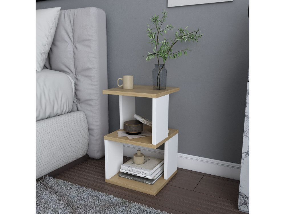 Carter" wooden bedside table 29.6 x 29.6 x 49.4 cm - Oak