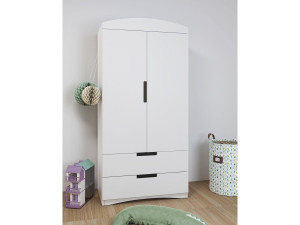 Classic" children's wardrobe - 175.5 x 90 x 52 cm - White 2