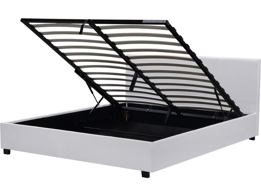 Storage bed  "Carla" - 140 x 190 cm  - White