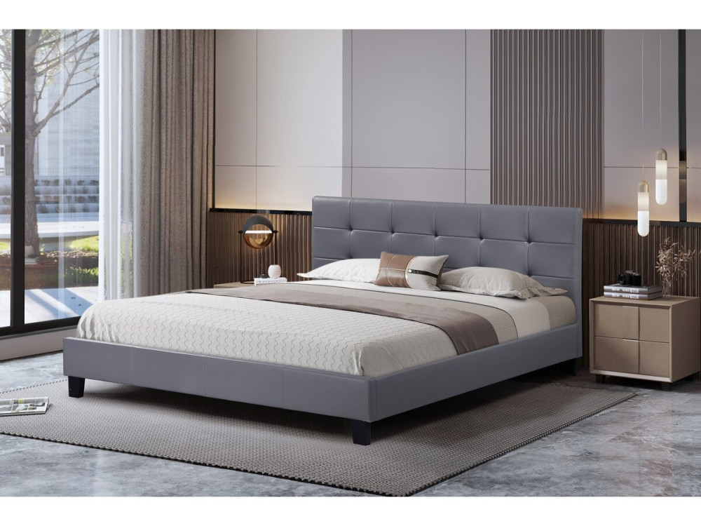 "Julia" Bed - 140 x 190 cm - Grey