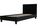 Bed with LED "Maria" - 140 x 190 cm - Grey - Black