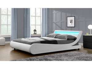 Bed with led "Natacha" - 160 x 200 cm - White 2