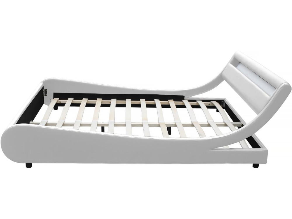 Bed with led "Natacha" - 160 x 200 cm - White