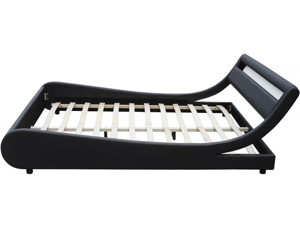 Bed with led  "Natacha" - 160 x 200 cm - Black