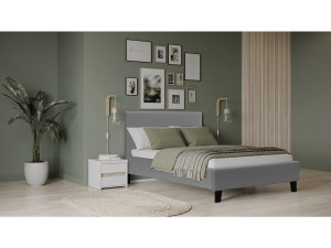 Bed "Lina" 90 x 190 cm - Light grey 2