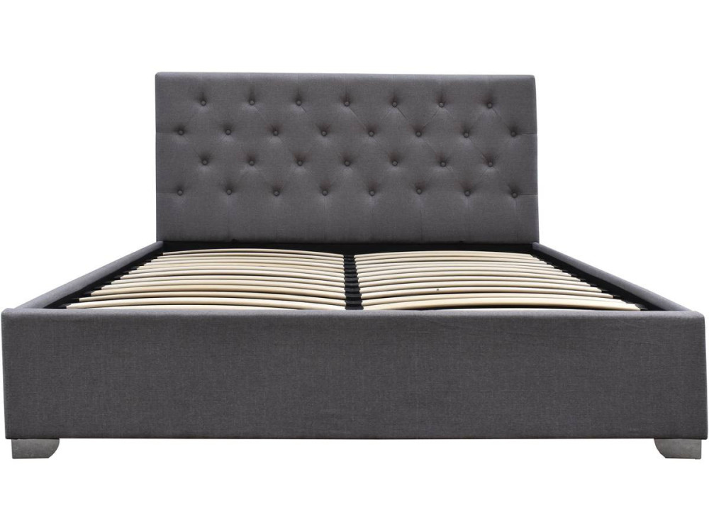 Double bed with storage space "TINO" - 140 × 190 cm - Grey
