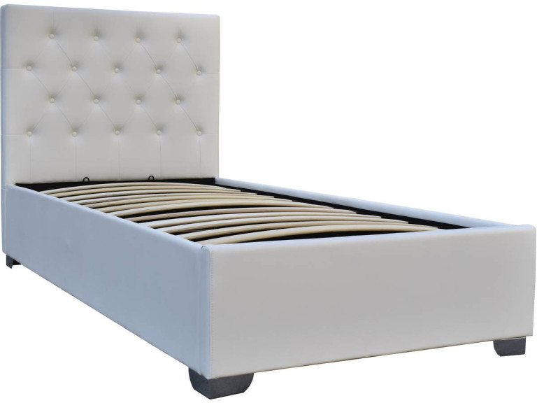 Single bed with storage space "TINO" - 90 × 190 cm - White