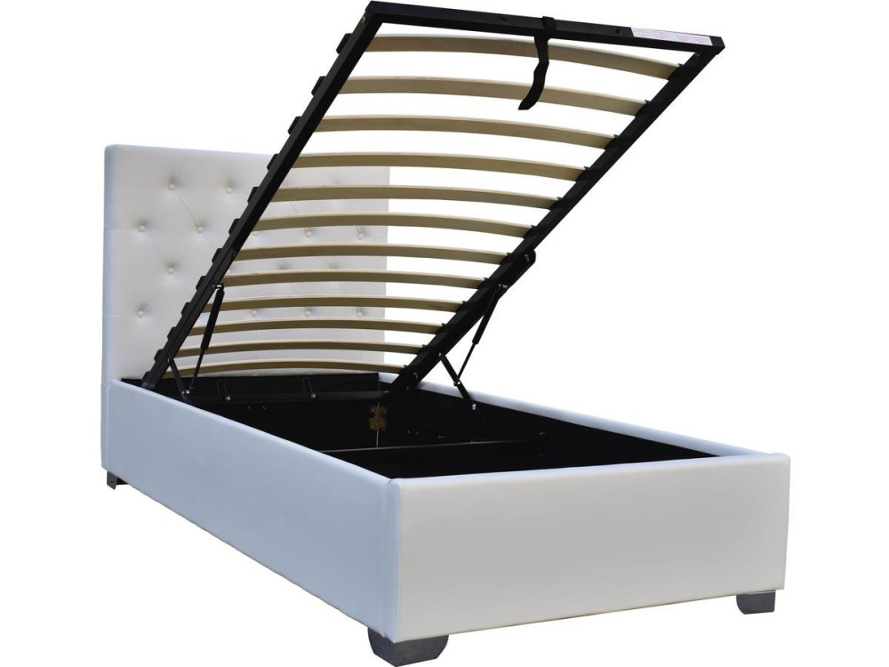 Single bed with storage space "TINO" - 90 × 190 cm - White