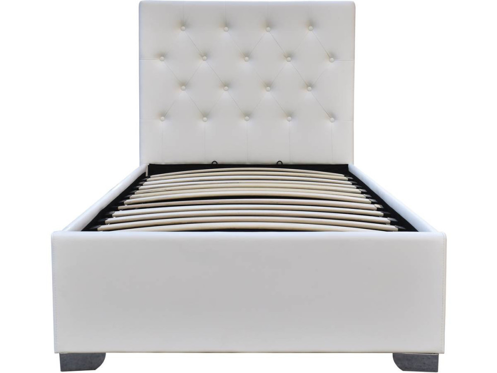 Single bed with storage space "TINO" - 90 × 190 cm - White