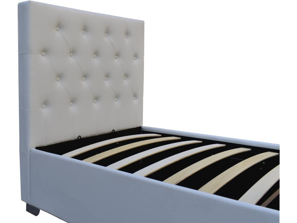Single bed with storage space "TINO" - 90 × 190 cm - White