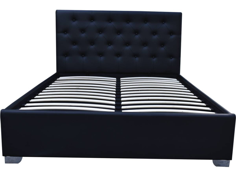 Double bed with storage "Tino" - 180 x 200 cm - Black