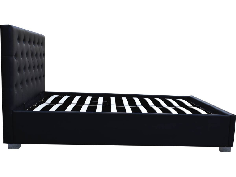 Double bed with storage "Tino" - 180 x 200 cm - Black
