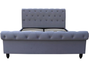 Godefroy Velvet Bed - 140 x 190 cm - Grey 2
