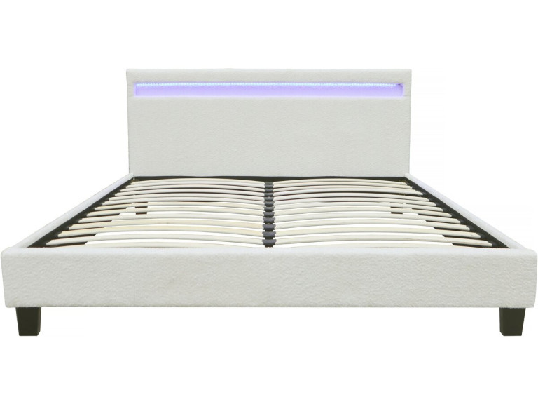 Maria 160 x 200 cm terry cloth bed with LED - Cream
