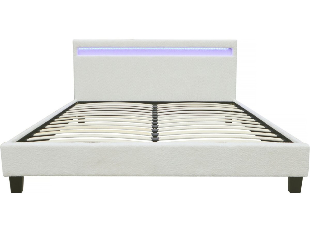 Maria 160 x 200 cm terry cloth bed with LED - Cream