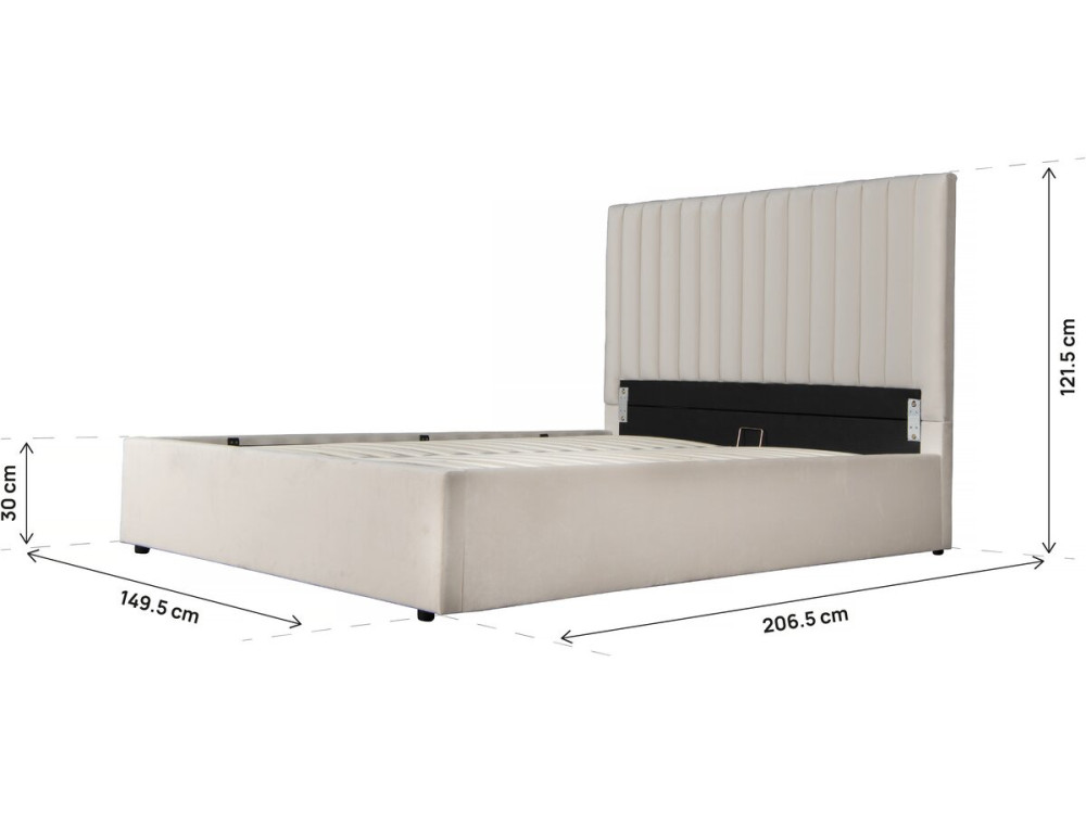 Mia bed with storage - 140 x 190 cm - Beige